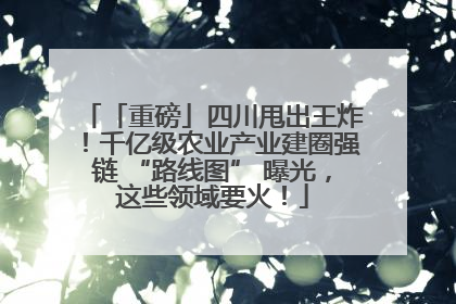 「重磅」四川甩出王炸！千亿级农业产业建圈强链 “路线图” 曝光，这些领域要火！