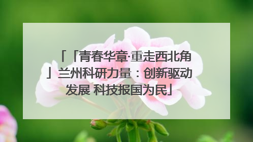 「青春华章·重走西北角」兰州科研力量：创新驱动发展 科技报国为民