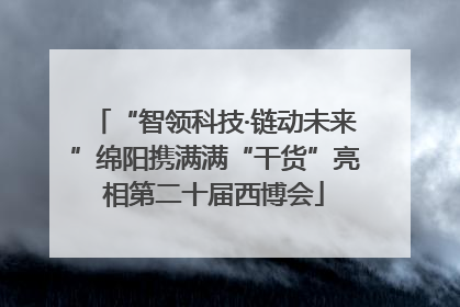 “智领科技·链动未来”绵阳携满满“干货”亮相第二十届西博会