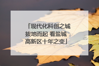 现代化科创之城拔地而起 看盐城高新区十年之变