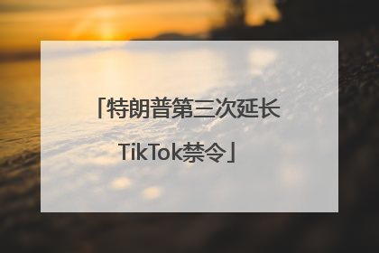 特朗普第三次延长TikTok禁令