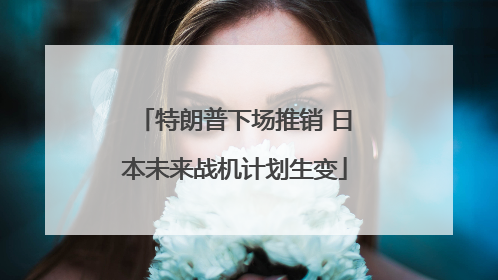 特朗普下场推销 日本未来战机计划生变