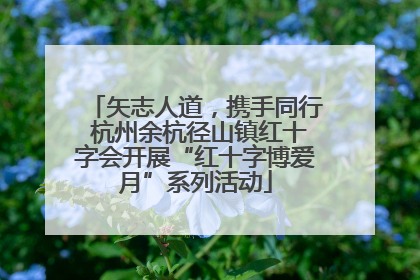 矢志人道，携手同行 杭州余杭径山镇红十字会开展“红十字博爱月”系列活动