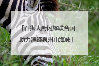 石狮大厨闪耀联合国 助力演绎泉州山海味