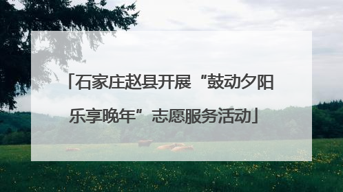 石家庄赵县开展“鼓动夕阳 乐享晚年”志愿服务活动