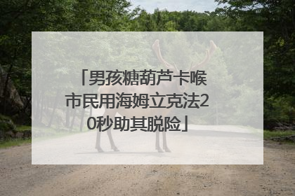 男孩糖葫芦卡喉 市民用海姆立克法20秒助其脱险