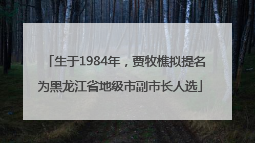 生于1984年，贾牧樵拟提名为黑龙江省地级市副市长人选