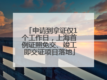 申请到拿证仅1个工作日，上海首例证照免交、竣工即交证项目落地