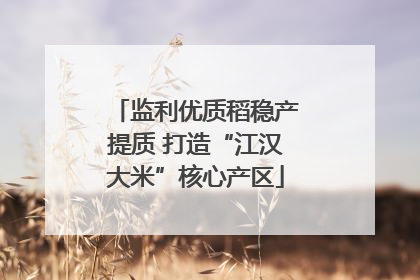 监利优质稻稳产提质 打造“江汉大米”核心产区