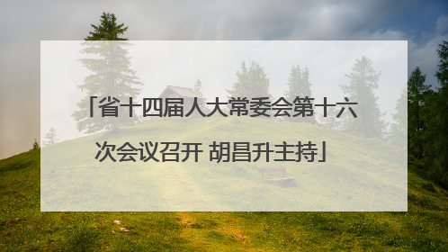 省十四届人大常委会第十六次会议召开 胡昌升主持