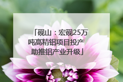 砚山：宏砚25万吨高精铝项目投产 助推铝产业升级