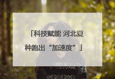 科技赋能 河北夏种跑出“加速度”