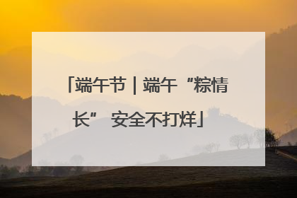 端午节｜端午“粽情长” 安全不打烊