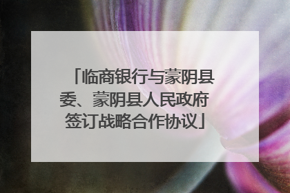临商银行与蒙阴县委、蒙阴县人民政府签订战略合作协议
