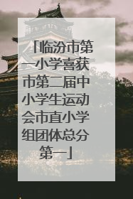 临汾市第一小学喜获市第二届中小学生运动会市直小学组团体总分第一
