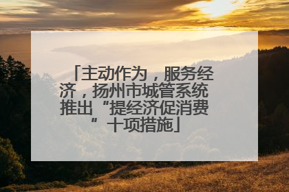 主动作为，服务经济，扬州市城管系统推出“提经济促消费”十项措施