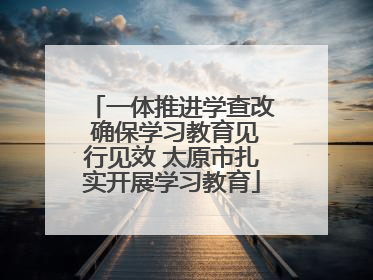 一体推进学查改 确保学习教育见行见效 太原市扎实开展学习教育