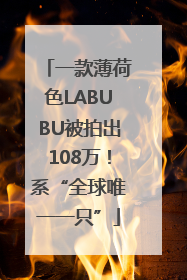 一款薄荷色LABUBU被拍出108万！系“全球唯一一只”