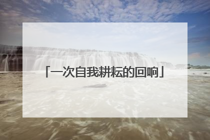 一次自我耕耘的回响