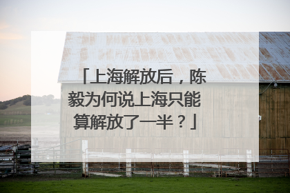 上海解放后，陈毅为何说上海只能算解放了一半？