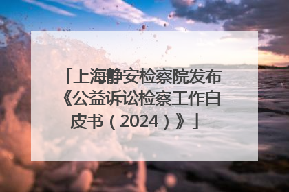 上海静安检察院发布《公益诉讼检察工作白皮书（2024）》