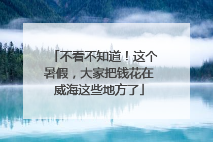 不看不知道！这个暑假，大家把钱花在威海这些地方了