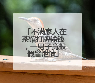 不满家人在茶馆打牌输钱，一男子竟报假警泄愤