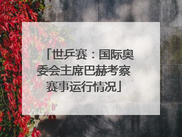 世乒赛：国际奥委会主席巴赫考察赛事运行情况