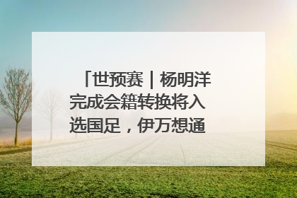 世预赛｜杨明洋完成会籍转换将入选国足，伊万想通了要打双后腰？