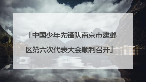 中国少年先锋队南京市建邺区第六次代表大会顺利召开