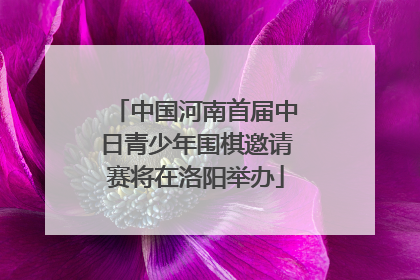 中国河南首届中日青少年围棋邀请赛将在洛阳举办