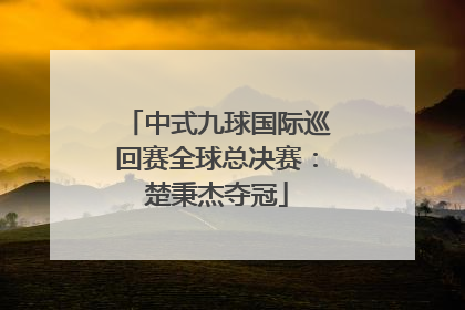 中式九球国际巡回赛全球总决赛：楚秉杰夺冠