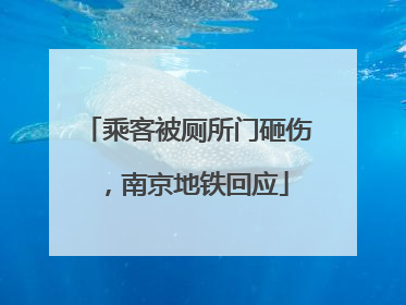 乘客被厕所门砸伤，南京地铁回应