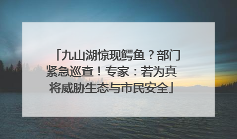 九山湖惊现鳄鱼？部门紧急巡查！专家：若为真将威胁生态与市民安全