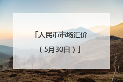人民币市场汇价（5月30日）