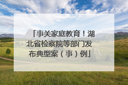 事关家庭教育！湖北省检察院等部门发布典型案（事）例