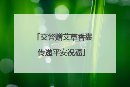 交警赠艾草香囊 传递平安祝福