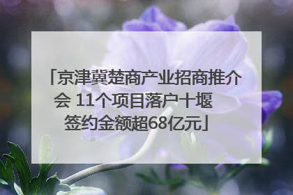 京津冀楚商产业招商推介会 11个项目落户十堰 签约金额超68亿元
