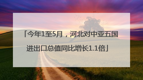 今年1至5月，河北对中亚五国进出口总值同比增长1.1倍