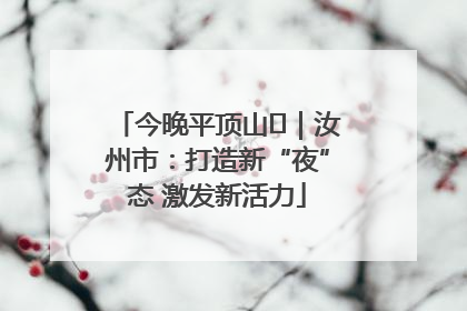 今晚平顶山⑬｜汝州市：打造新“夜”态 激发新活力