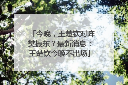 今晚，王楚钦对阵樊振东？最新消息：王楚钦今晚不出场