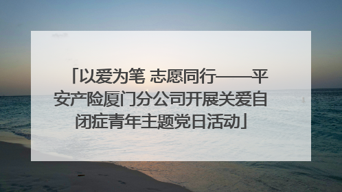 以爱为笔 志愿同行——平安产险厦门分公司开展关爱自闭症青年主题党日活动