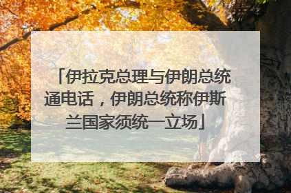 伊拉克总理与伊朗总统通电话，伊朗总统称伊斯兰国家须统一立场