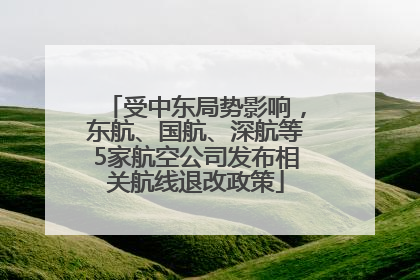 受中东局势影响，东航、国航、深航等5家航空公司发布相关航线退改政策