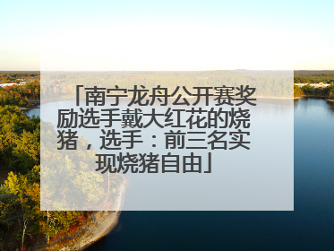 南宁龙舟公开赛奖励选手戴大红花的烧猪，选手：前三名实现烧猪自由