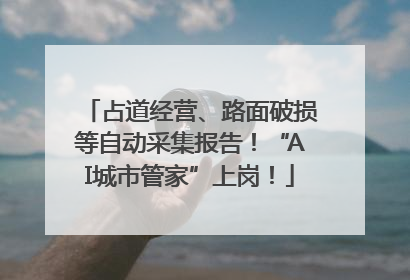 占道经营、路面破损等自动采集报告！“AI城市管家”上岗！