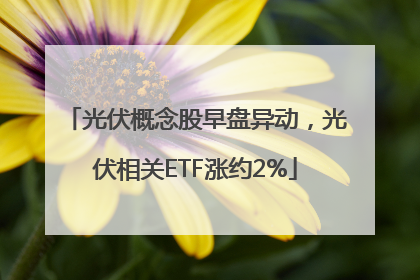 光伏概念股早盘异动，光伏相关ETF涨约2%