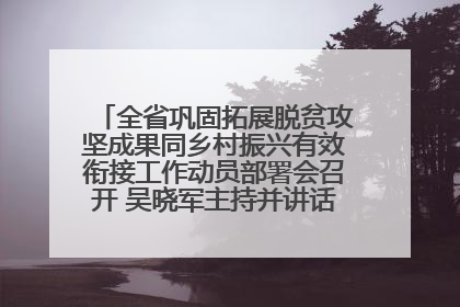 全省巩固拓展脱贫攻坚成果同乡村振兴有效衔接工作动员部署会召开 吴晓军主持并讲话 罗东川作安排部署