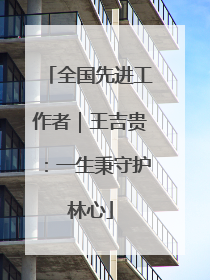 全国先进工作者｜王吉贵：一生秉守护林心