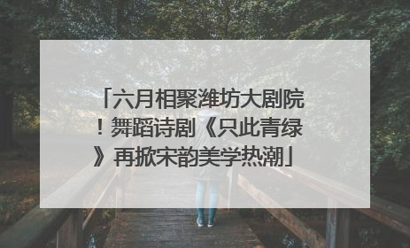 六月相聚潍坊大剧院！舞蹈诗剧《只此青绿》再掀宋韵美学热潮